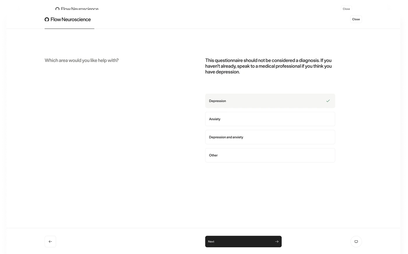 The Flow questionnaire on screen